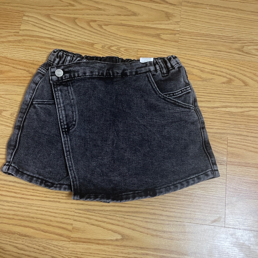 Black jean skort